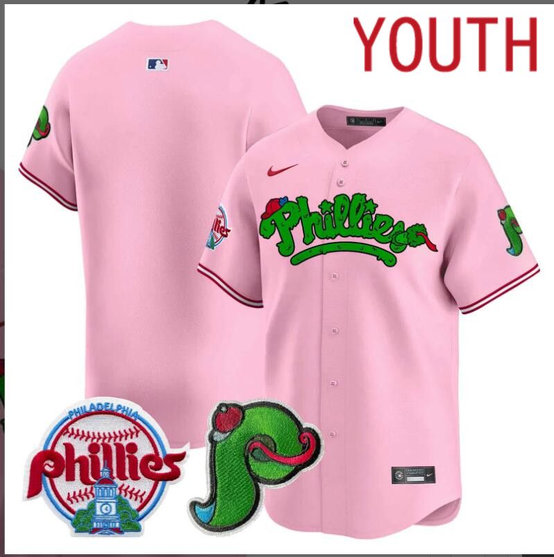 Youth  Philadelphia Phillies blank pink Limited 2024 MLB Nike jersey->youth nfl jersey->Youth Jersey